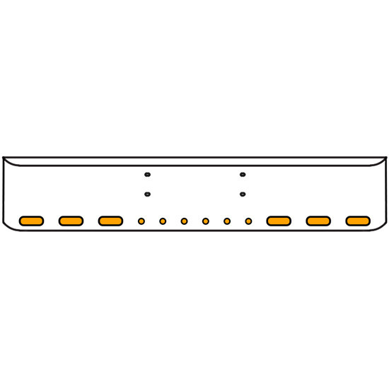 22 Inch Chrome Texas Rolled End Bumper Kit With Bolt Holes And 6 Oval-6 Round 2 Inch Amber-Clear Mirage Lights For Western Star Constellation, Heritage