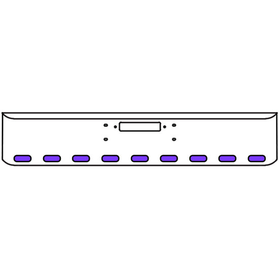 18 Inch Chrome Texas Rolled End Bumper Kit With Center Tow Hole And 9 Oval Amber-Purple Dual Revolution Lights With Visors For Western Star Constellation, Heritage