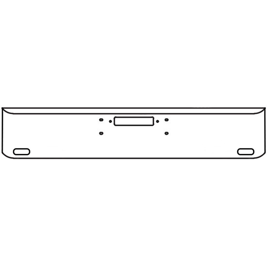 20 Inch Chrome Texas Rolled End Bumper With Tow, 2 Oval Light Holes For Western Star 4900