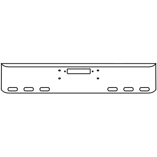 20 Inch Chrome Texas Rolled End Bumper With Tow, 6 Oval Light Holes For Western Star 4900