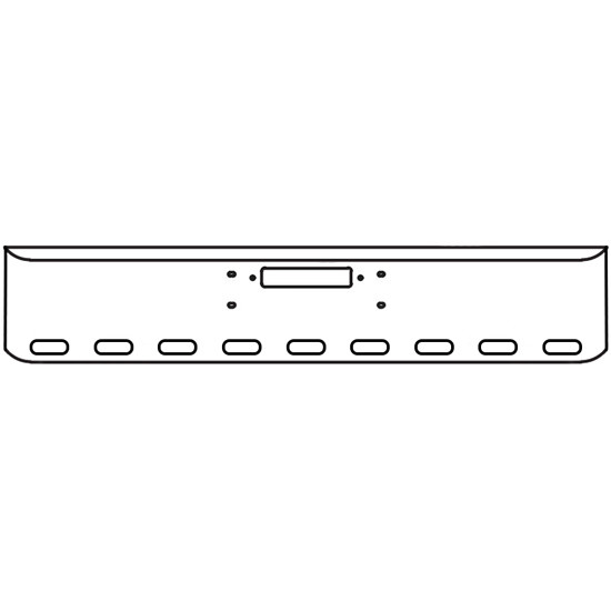 20 Inch Chrome Texas Rolled End Bumper With Tow, 9 Oval Light Holes For Western Star 4900