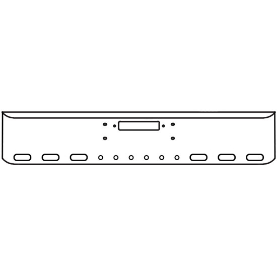 22 Inch Chrome Texas Rolled End Bumper With Tow, 6 Oval And 6 - 2 Inch Round Light Holes For Western Star 4900