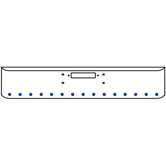 22 Inch Chrome Texas Rolled End Bumper Kit With Center Tow Hole And 15 Round 2 Inch Amber-Blue Dual Revolution Lights For Western Star Constellation, Heritage