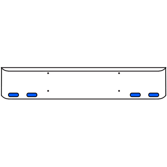 20 Inch Chrome Texas Rolled End Bumper Kit With Bolt Holes And 4 Oval Amber-Blue Dual Revolution Lights For Western Star 4900Sf 2008 - Current