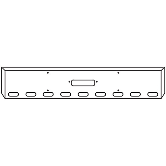 22 Inch Chrome Texas Mitered End Bumper With Tow, 9 Oval Light Holes For Western Star 4900SFA