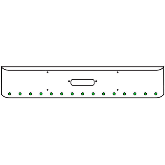 20 Inch Chrome Texas Rolled End Bumper Kit With Center Tow Hole And 15 Round 2 Inch Amber-Green Dual Revolution Lights With Visors For Western Star 4900Sf 2008 - Current