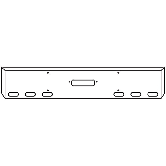 20 Inch Chrome Texas Mitered End Bumper With Tow, 6 Oval Light Holes For Western Star 4900 SFA