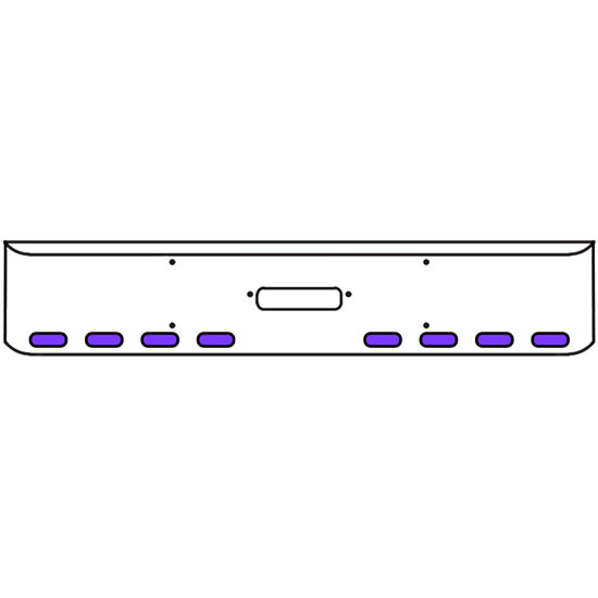 20 Inch Chrome Texas Rolled End Bumper Kit With Center Tow Hole And 8 Oval Amber-Purple Dual Revolution Lights For Western Star 4900Sf 2008 - Current
