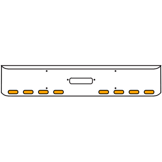 20 Inch Chrome Texas Rolled End Bumper Kit With Center Tow Hole And 8 Oval Amber-Clear Chrome Lights With Visors For Western Star 4900Sf 2008 - Current