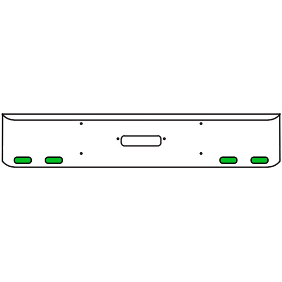 22 Inch Chrome Texas Rolled End Bumper Kit With Center Tow Hole And 4 Oval Amber-Green Dual Revolution Lights With Visors For Western Star 4900Sf 2008 - Current