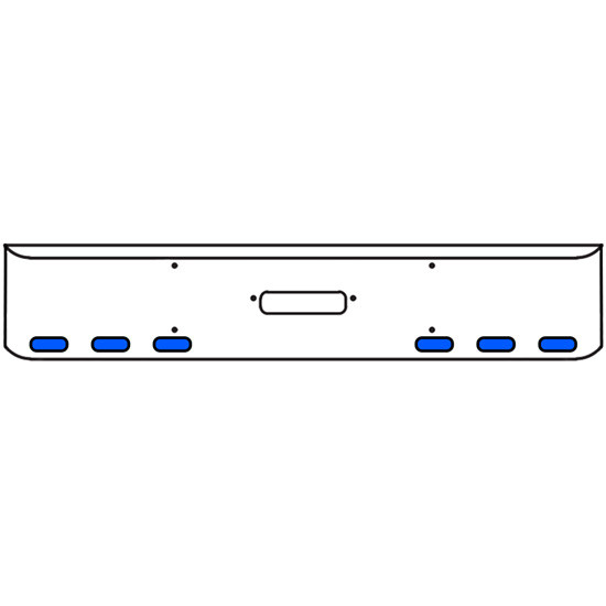 22 Inch Chrome Texas Rolled End Bumper Kit With Center Tow Hole And 6 Oval Amber-Blue Dual Revolution Lights For Western Star 4900Sf 2008 - Current