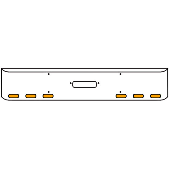 22 Inch Chrome Texas Rolled End Bumper Kit With Center Tow Hole And 6 Oval Amber-Clear Mirage Lights With Visors For Western Star 4900Sf 2008 - Current
