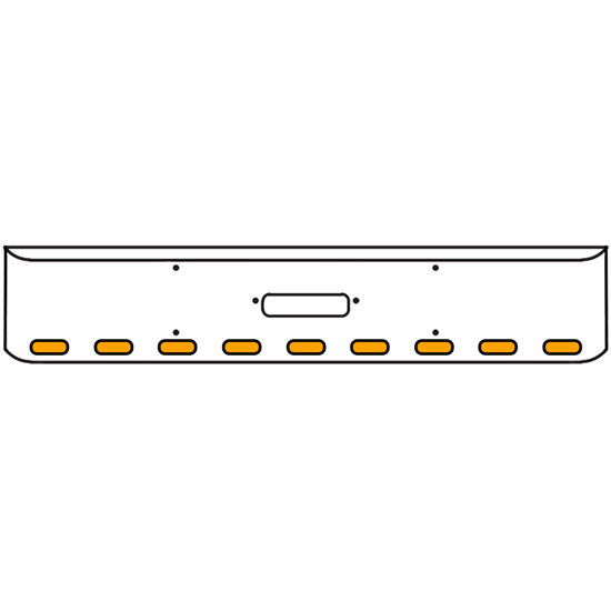 22 Inch Chrome Texas Rolled End Bumper Kit With Center Tow Hole And 9 Oval Amber-Clear Mirage Lights With Visors For Western Star 4900Sf 2008 - Current