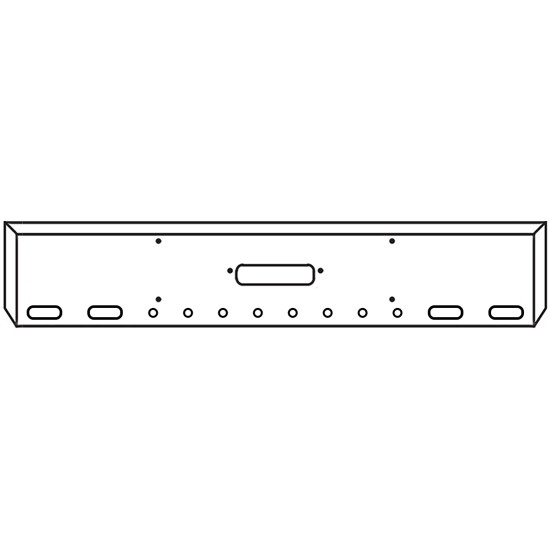 18 Inch Chrome Boxed American Eagle Bumper With Tow, 4 Oval And 8 - 2 Inch Round Light Holes For Western Star 4900Sf