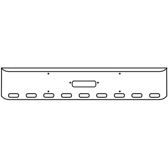 22 Inch Chrome Rolled American Eagle Bumper With Tow, 9 Oval Light Holes For Western Star 4900