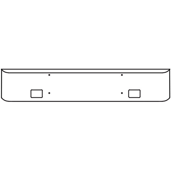 18 Inch Chrome Texas Rolled End Bumper With Square Fog Light Holes For Western Star 4900