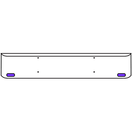 20 Inch Chrome Texas Rolled End Bumper Kit With Mount Holes And 2 Oval Amber-Purple Dual Revolution Lights For Western Star 4700 Sf 2013 - Current