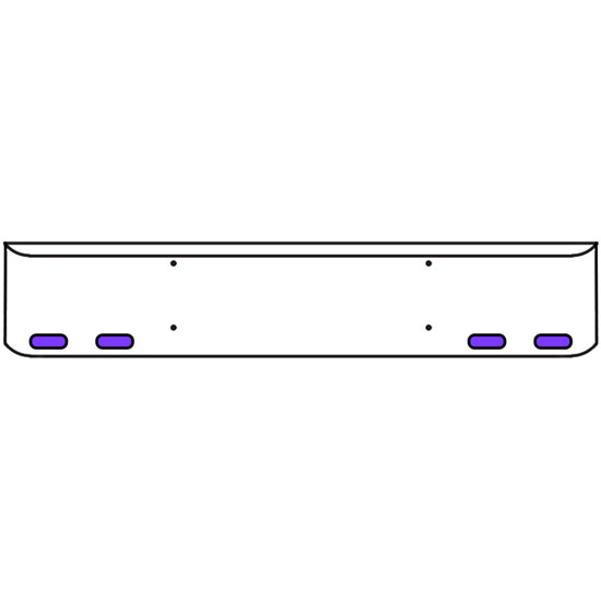 20 Inch Chrome Texas Rolled End Bumper Kit With Mount Holes And 4 Oval Amber-Purple Dual Revolution Lights With Visors For Western Star 4700 Sf 2013 - Current