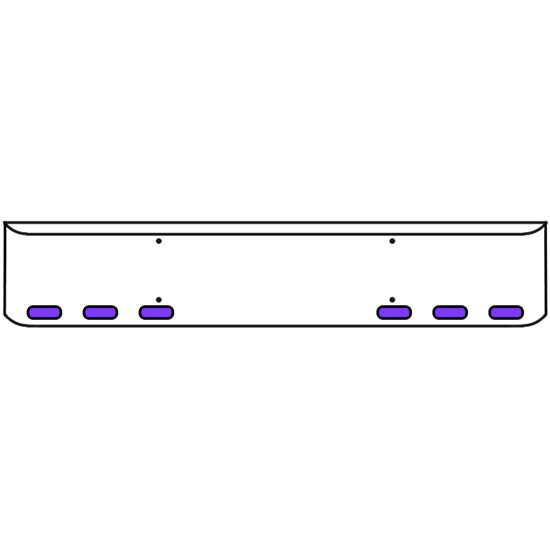 20 Inch Chrome Texas Rolled End Bumper Kit With Mount Holes And 6 Oval Amber-Purple Dual Revolution Lights With Visors For Western Star 4700 Sf 2013 - Current