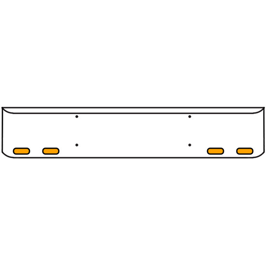 22 Inch Chrome Texas Rolled End Bumper Kit With Bolt Holes And 4 Oval Amber-Clear Chrome Lights With Visors For Western Star 4700Sf 2013 - Current