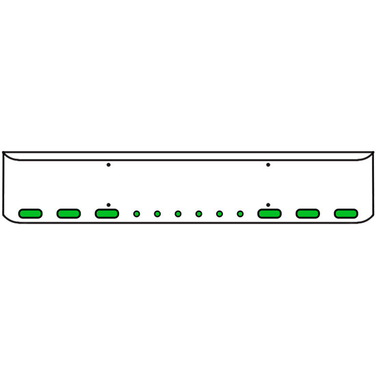22 Inch Chrome Texas Rolled End Bumper Kit With Bolt Holes And 6 Oval-6 Round 2 Inch Amber-Green Dual Revolution Lights For Western Star 4700Sf 2013 - Current