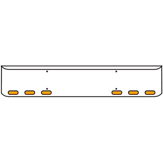 22 Inch Chrome Texas Rolled End Bumper Kit With Bolt Holes And 6 Oval Amber-Clear Mirage Lights With Visors For Western Star 4700Sf 2013 - Current