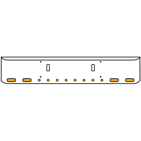 18 Inch Chrome Texas Rolled End Bumper Kit With Tow Holes And 4 Oval-8 Round 2 Inch Amber-Clear Chrome Lights For Western Star 4700Sf 2013 - Current