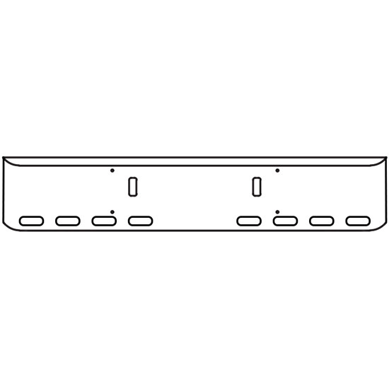 20 Inch Chrome Texas Rolled End Bumper With Tow, 8 Oval Light Holes For Western Star 4700Sf