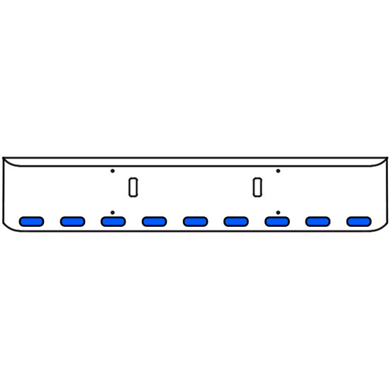 18 Inch Chrome Texas Rolled End Bumper Kit With Tow Holes And 9 Oval Amber-Blue Dual Revolution Lights For Western Star 4700Sf 2013 - Current