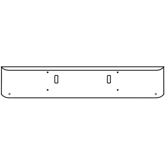 20 Inch Chrome Steel Texas Square Bumper With Mounting And Tow/Hitch Holes 2 - 3/4 Inch Light Holes For Western Star 4700Sf 2013 And Newer