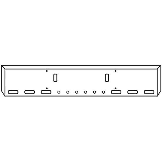 18 Inch Chrome Texas Mitered End Bumper With Tow, 6 Oval And 6 - 2 Inch Round Light Holes