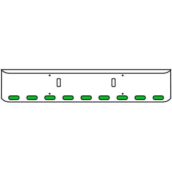 20 Inch Chrome Texas Rolled End Bumper Kit With Tow Holes And 9 Oval Amber-Green Dual Revolution Lights With Visors For Western Star 4700 Sf 2013 - Current