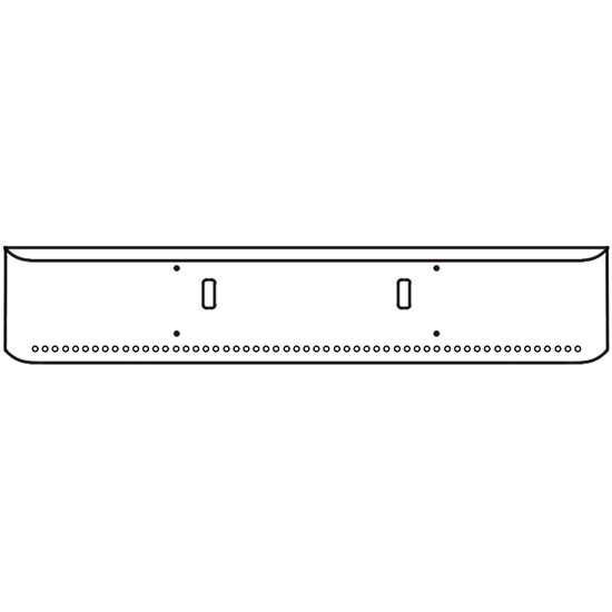 20 Inch Chrome Steel Texas Square Bumper With Mounting And Tow/Hitch Holes 55 - 3/4 Inch Light Holes For Western Star 4700Sf 2013 And Newer