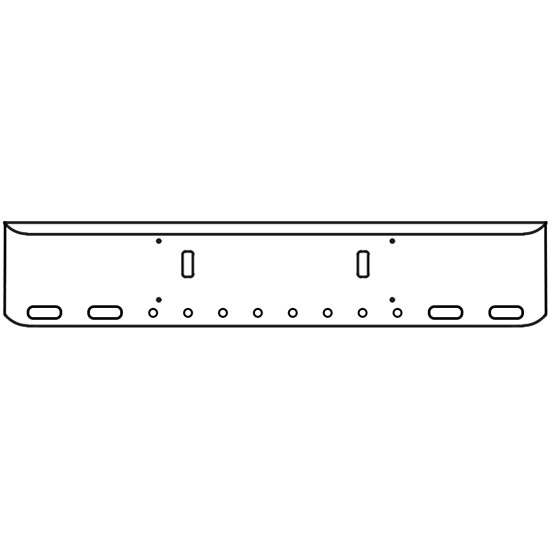 22 Inch Chrome Texas Rolled End Bumper With Tow, 4 Oval And 8 - 2 Inch Round Light Holes For Western Star 4700Sf