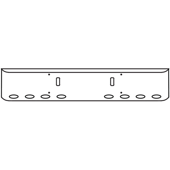 20 Inch Chrome Steel Texas Square Bumper With Mounting And Tow/Hitch Holes 11 M1 Millennium Light Holes For Western Star 4700Sf 2013 And Newer