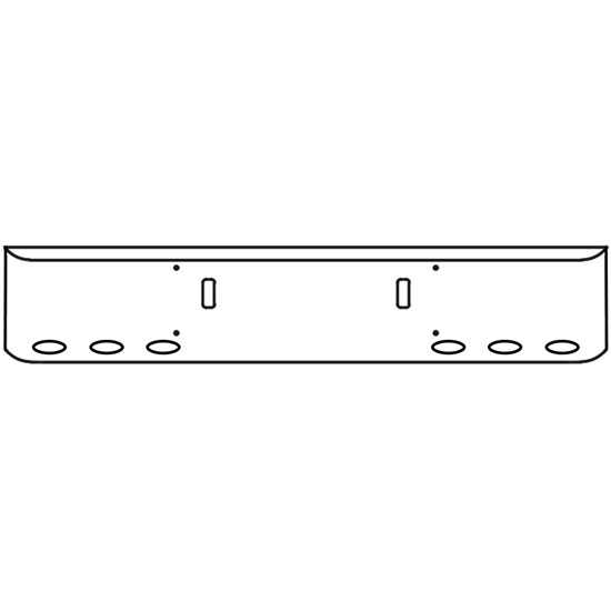 20 Inch Chrome Steel Texas Square Bumper With Mounting And Tow/Hitch Holes 6 M1 Millennium Light Holes For Western Star 4700Sf 2013 And Newer