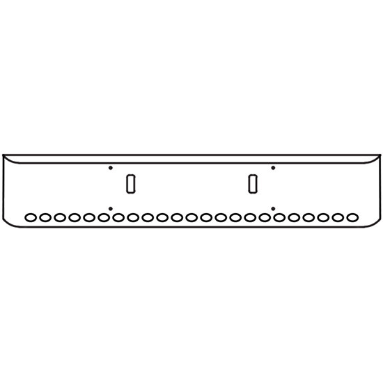 22 Inch Chrome Steel Texas Square Bumper With Mounting And Tow/Hitch Holes 23 M3 Or P3 Light Holes For Western Star 4700Sf 2013 And Newer