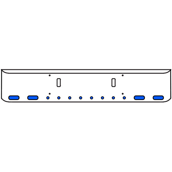 22 Inch Chrome Texas Rolled End Bumper Kit With Tow Holes And 4 Oval-8 Round 2 Inch Amber-Blue Dual Revolution Lights For Western Star 4700Sf 2013 - Current