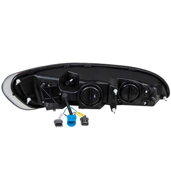 Blackout Projection Headlight W/ Amber 6 LED Turn & Position Light, Driver Side For Peterbilt 382, 384, 386, 387