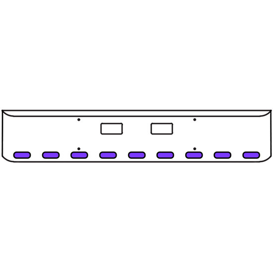 18 Inch Chrome Texas Rolled End Bumper Kit With Step Holes And 9 Oval Amber-Purple Dual Revolution Lights For Western Star 4700Sf 2013 - Current