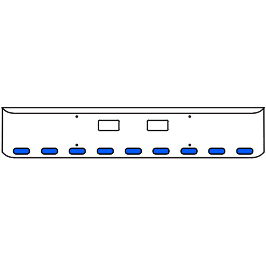 18 Inch Chrome Texas Rolled End Bumper Kit With Step Holes And 9 Oval Amber-Blue Dual Revolution Lights For Western Star 4700Sf 2013 - Current