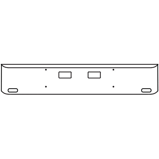 20 Inch Chrome Texas Rolled End Bumper With Step, 2 Oval Light Holes For Western Star 4700Sf