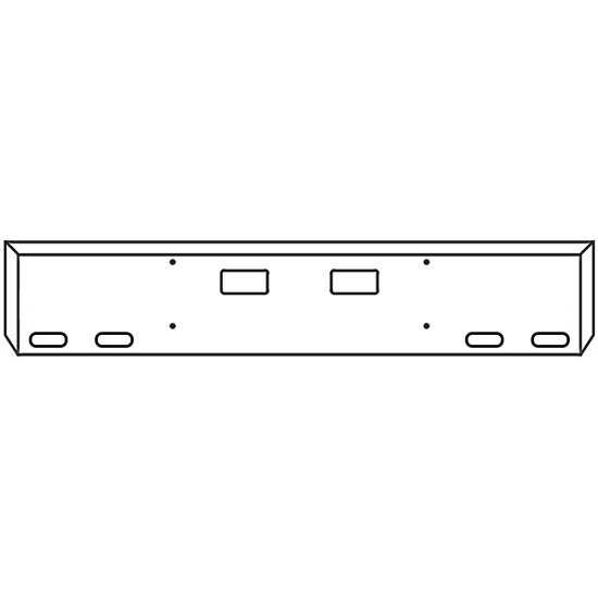 20 Inch Chrome Texas Mitered End Bumper With Step, 4 Oval Light Holes