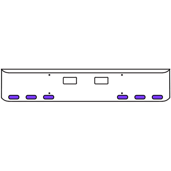 20 Inch Chrome Texas Rolled End Bumper Kit With Step Holes And 6 Oval Amber-Purple Dual Revolution Lights For Western Star 4700 Sf 2013 - Current