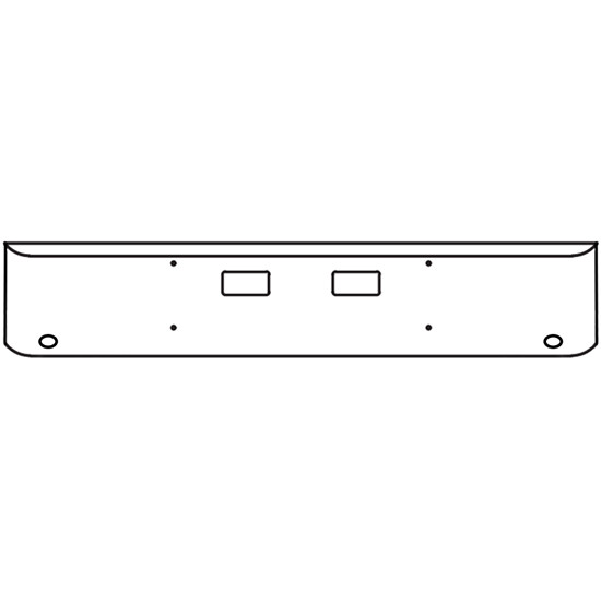 20 Inch Chrome Steel Texas Square Bumper With Mounting And Standard Step Holes 2 M3 Or P3 Light Holes For Western Star 4700Sf 2013 And Newer