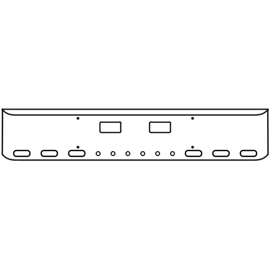 22 Inch Chrome Texas Rolled End Bumper With Step, 6 Oval And 6 - 2 Inch Round Light Holes For Western Star 4700Sf