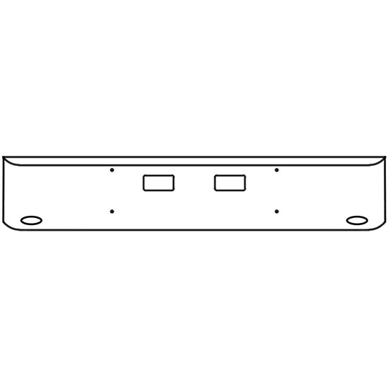 20 Inch Chrome Steel Texas Square Bumper With Mounting And Standard Step Holes 2 M1 Millennium Light Holes For Western Star 4700Sf 2013 And Newer