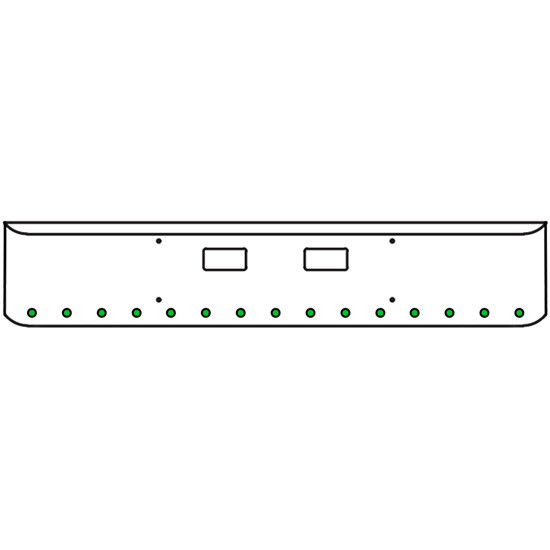 20 Inch Chrome Texas Rolled End Bumper Kit With Step Holes And 15 Rnd 2 Inch Amber-Green Dual Revolution Lights For Western Star 4700 Sf 2013 - Current