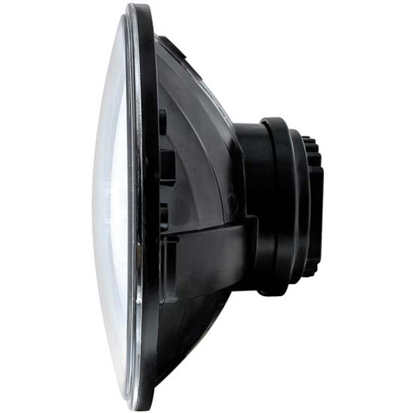 7 Inch Round High Power LED Dual Function Headlight W/ White LED Position Light Bar - 2000 Lumen High Beam