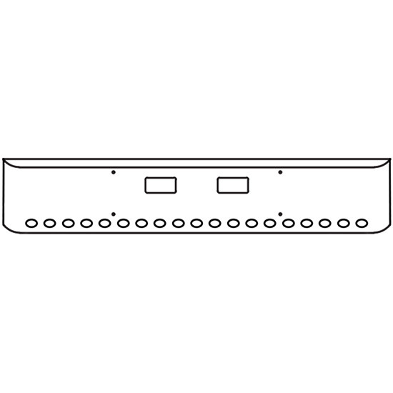 20 Inch Chrome Steel Texas Square Bumper With Mounting And Standard Step Holes 19 M3 Or P3 Light Holes For Western Star 4700Sf 2013 And Newer